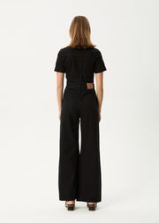 Afends Miami- Denim Flared Jumpsuit