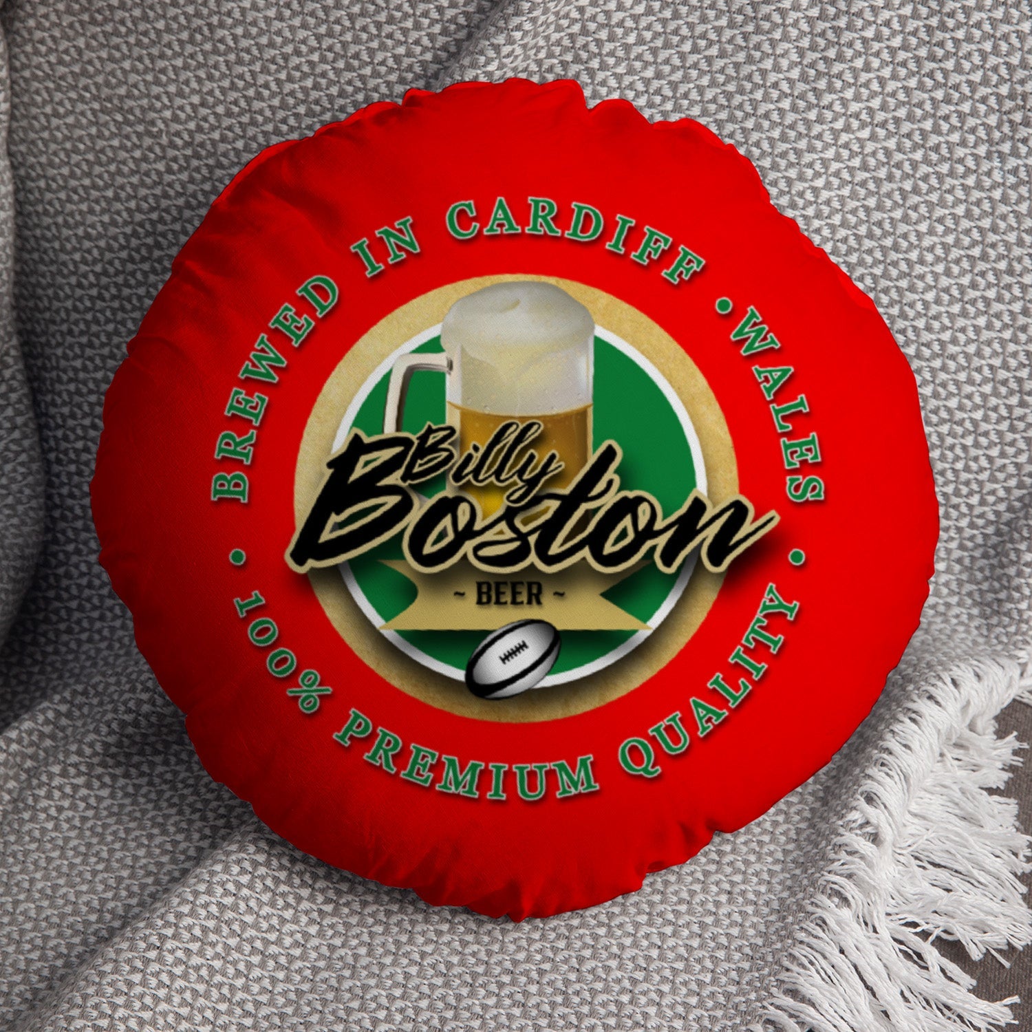 Wales Rugby League Boston  - Legend Collection - Circle Cushion 14"