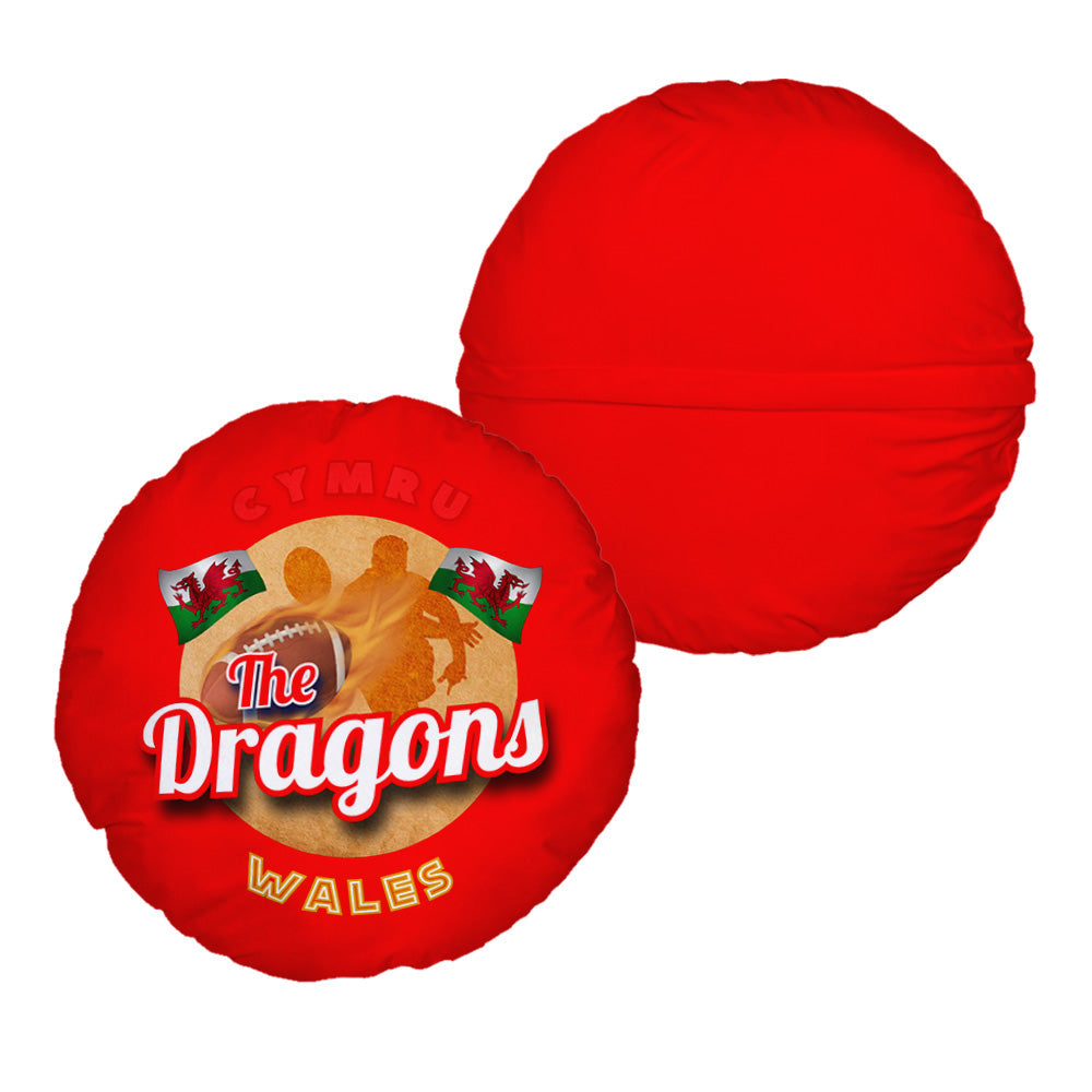 Wales Rugby League dragons  - Legend Collection - Circle Cushion 14"