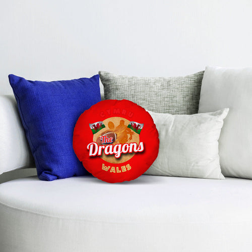 Wales Rugby League dragons  - Legend Collection - Circle Cushion 14"