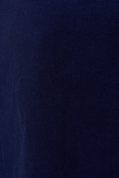 Pallas Babycord Big Collar Ric Rac Trimmed Blouse - Navy