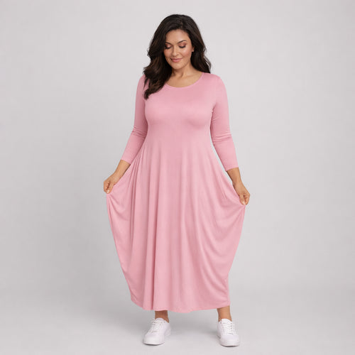 Long Sleeve Calf Length Dress
