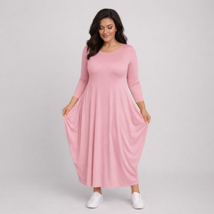 Long Sleeve Calf Length Dress