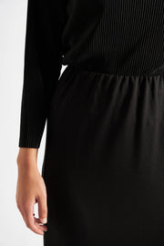 Wilson Black Fine Rib Midi Pencil Skirt