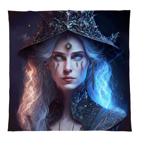 Mystical Witch Fleece Throw - Large Size 150cm x 150cm