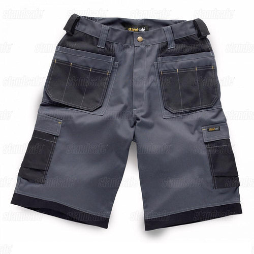 Standsafe WK020 Contrast Holster Pocket Work Shorts Grey 38" Waist