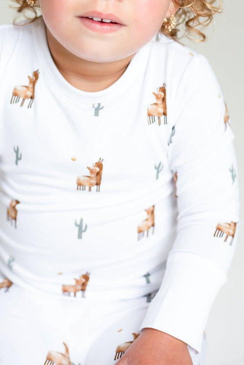 Llama Bamboo Two-Piece Set Long Sleeve Pyjamas