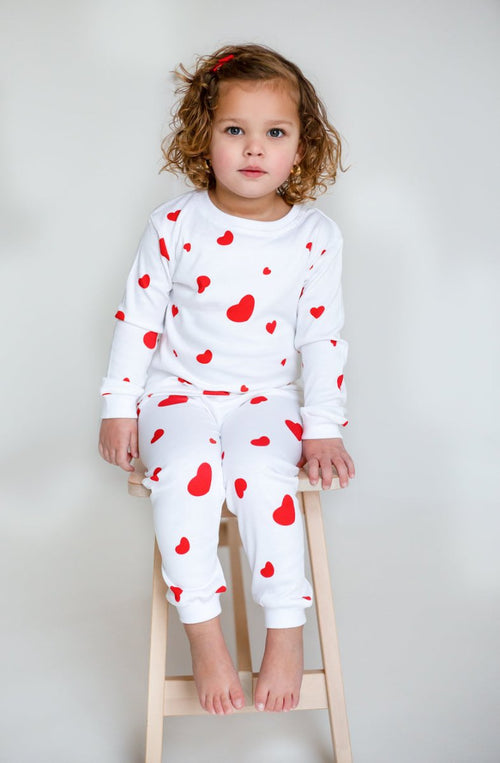 Love Heart Bamboo & Organic Cotton Two-Piece Set Long Sleeve Pyjamas