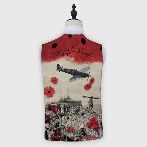 Remembrance Lest We Forget - Novelty Costume Fancy Dress Waistcoat ( 4 sizes available )