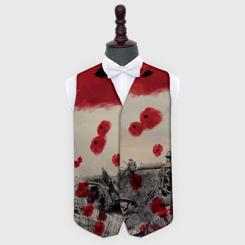 Remembrance Lest We Forget - Novelty Costume Fancy Dress Waistcoat ( 4 sizes available )