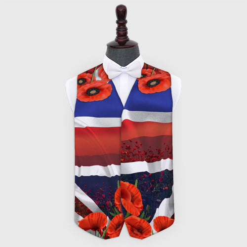Remembrance - Sunset Poppy- Novelty Costume Fancy Dress Waistcoat ( 4 sizes available )