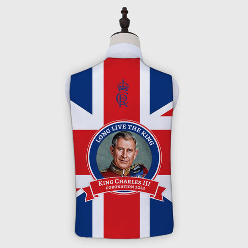 King Charles Coronation - GB Flag - Novelty Costume Fancy Dress Waistcoat ( 4 sizes available )