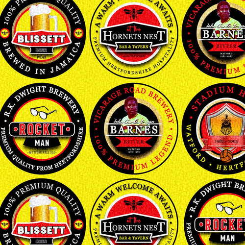 Watford - Football Legends - Microfibre Beach Towel - 150cm x 75cm