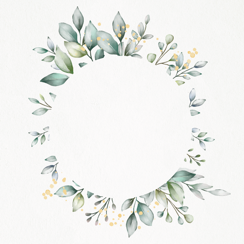 Save the Date -  Green Leaves