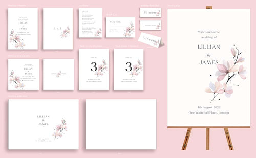 Place Cards - Pink Magnolia