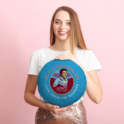 West Ham Brooking - Football Legends - Circle Cushion 14"