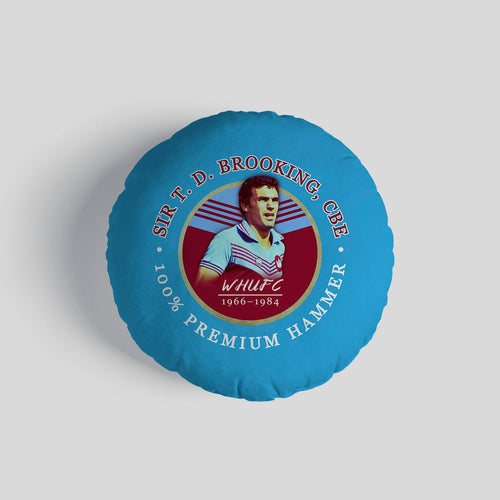 West Ham Brooking - Football Legends - Circle Cushion 14"