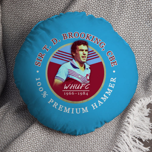West Ham Brooking - Football Legends - Circle Cushion 14"