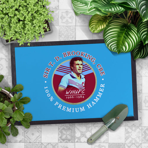 West Ham Brooking  - Football Legends - Door Mat -60cm X 40cm
