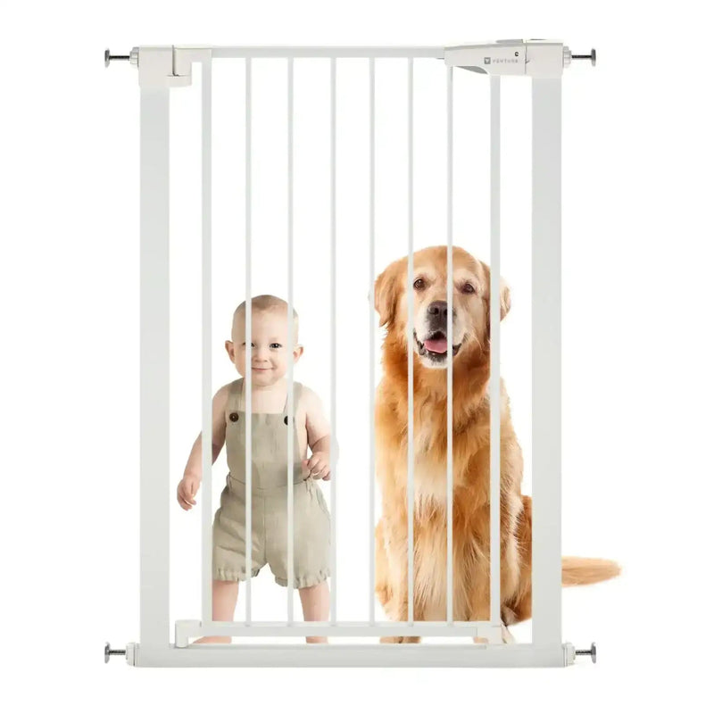 Venture Q-Fix 110cm Extra Tall Pressure Fit Baby & Pet Safety Gate - 73-80cm - White