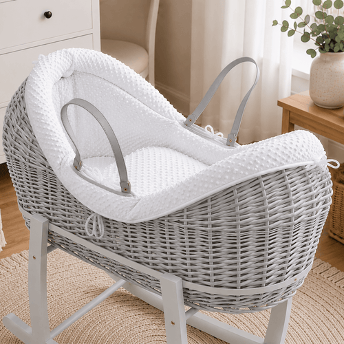 Wicker Deluxe Pod Baby Moses Basket With Stand