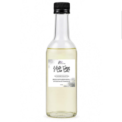 White Sage & Sea Salt - Crystal Infused Reed Diffuser - The Incense Collection