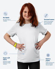 Kids Fidget-T – Short Sleeve- White