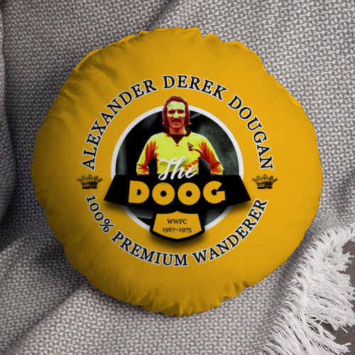 Wolverhampton Derek Dougan - Football Legends - Circle Cushion 14"