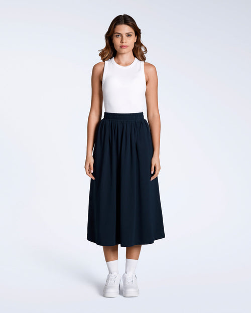 Gathered Midi Skirt