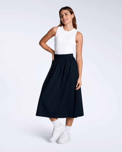Gathered Midi Skirt