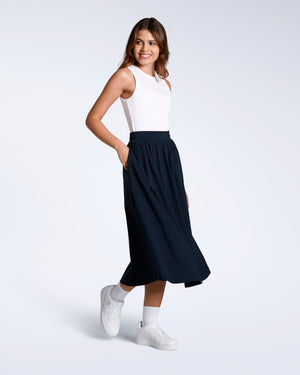Gathered Midi Skirt
