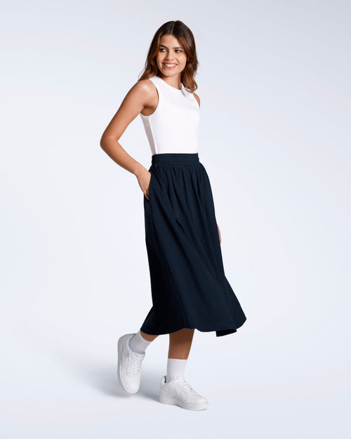 Gathered Midi Skirt
