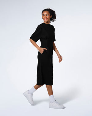 Pleated Waist T-Shirt Dress