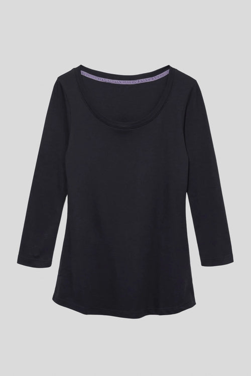 3/4 Sleeve Scoop Neck Cotton Modal T-Shirt
