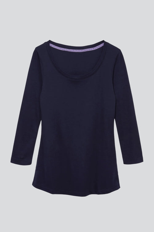 3/4 Sleeve Scoop Neck Cotton Modal T-Shirt