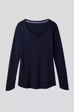 Long Sleeve Cotton Modal Scoop Neck T-Shirt