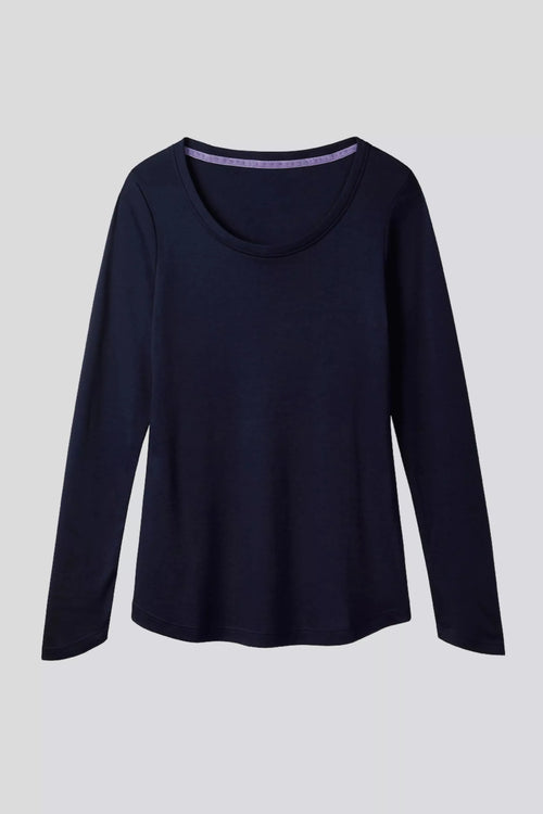 Long Sleeve Cotton Modal Scoop Neck T-Shirt