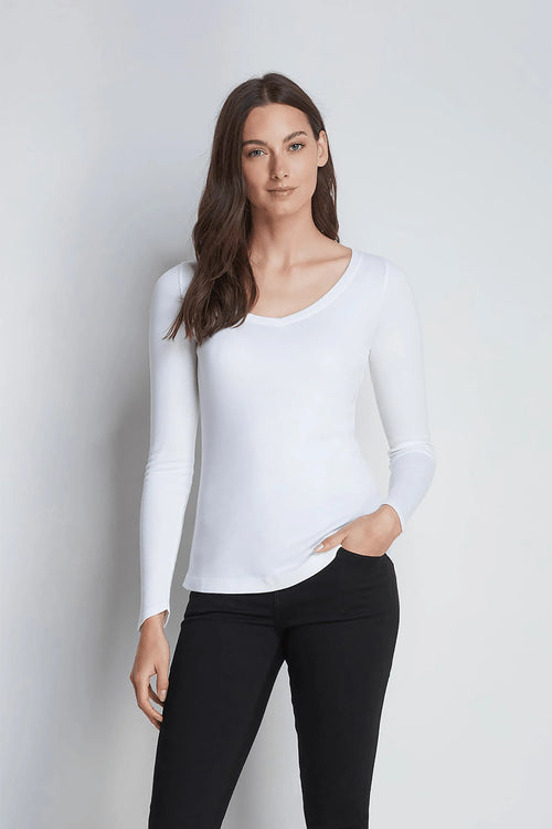 Long Sleeve V Neck Cotton Modal T-shirt