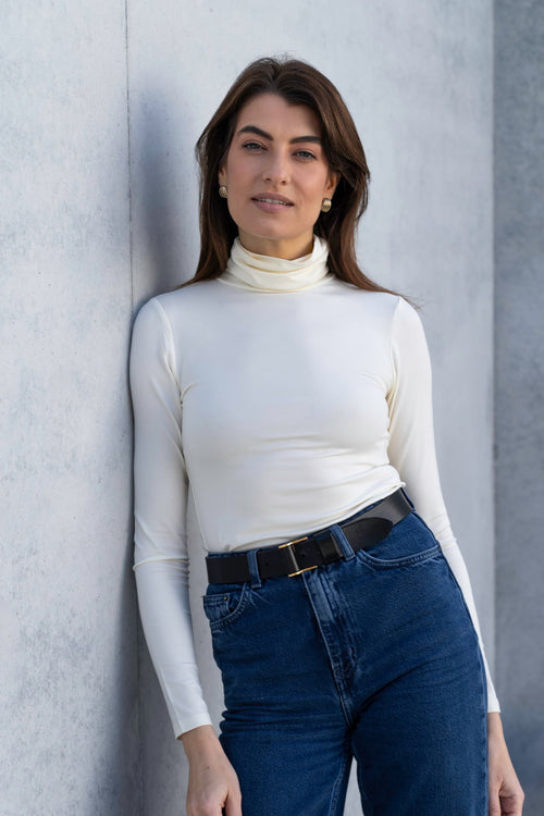 Roll Neck Micro Modal Top