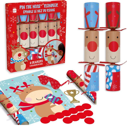 Giftmaker Pin The Nose on the Reindeer Christmas Crackers - 6 Pack