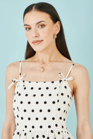 Yumi Polka Dot Hankerchief Hem Dress