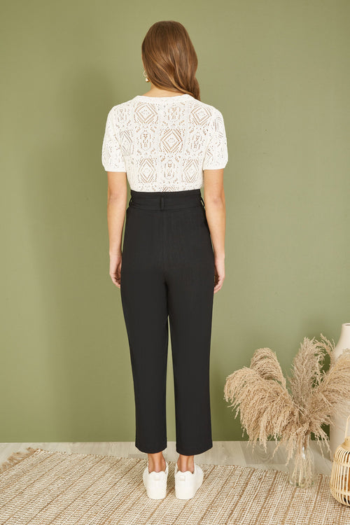 Yumi Ivory Cotton Crochet Knitted Top