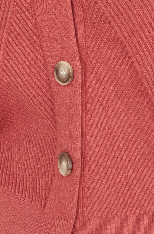 Yumi Rose Pink Relaxed Fit Cardigan With Stitch Detail
