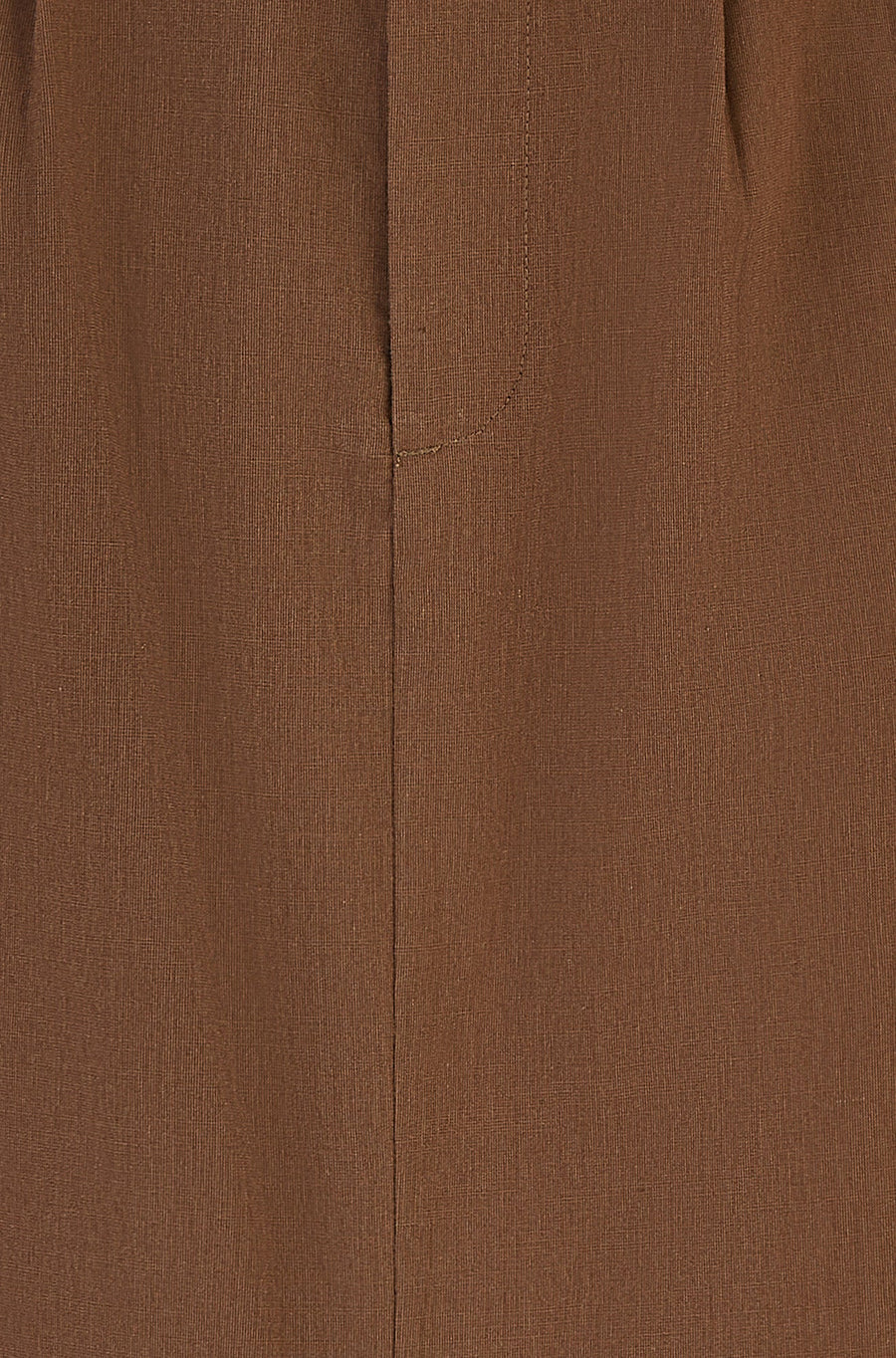 Yumi Brown Cotton Midi Skirt With Belt And Split Hem