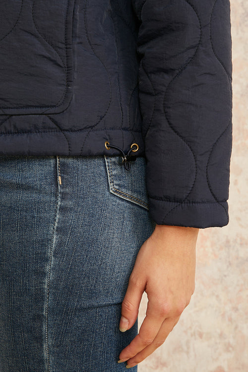 Yumi Navy Short Quilted Jacket