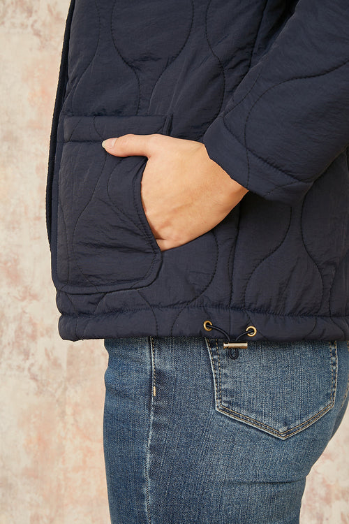 Yumi Navy Short Quilted Jacket