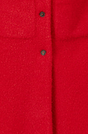 Yumi Red Boucle Long Line Coat
