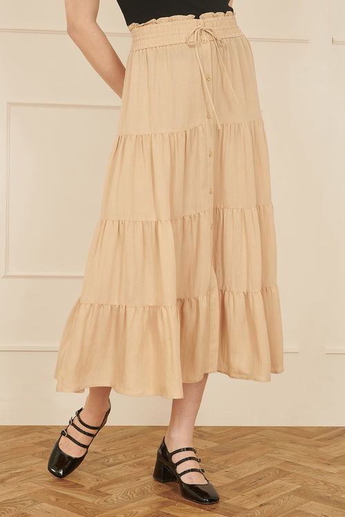 Yumi Stone Midi Boho Skirt
