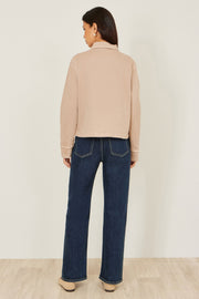 Yumi Beige Canvas Jacket With Patch Pockets