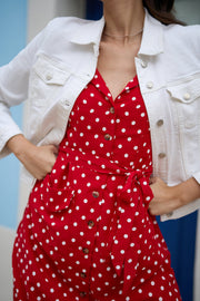 Yumi White Stretch Cotton Denim Jacket